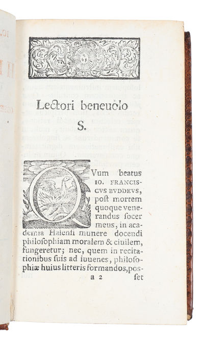 Compendium historiae philosophicae, observationibus illustratum. - [ ONE OF THE EARLIEST HISTORIES OF PHILOSOPHY TO APPEAR IN GERMANY] (photo 3)