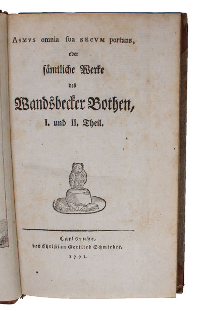 Asmus Omnia sua secum portans, oder Sämtliche Werke des Wandsbecker Bothen. 7 Theile (ohne die Zugabe, 8.Bd.). (photo 2)