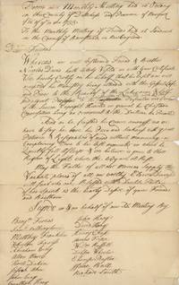 1755 Letter from the Oblong Friends to the Sandwich Friends Commemorating the Death of Nicolas Davis
