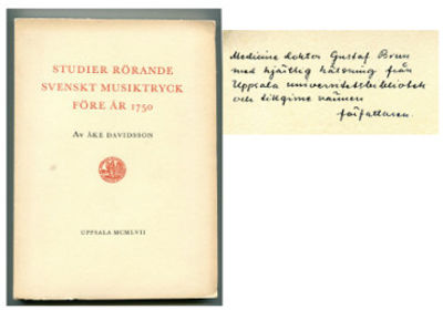 Studier rörande svenskt musiktryck före år 1750.…