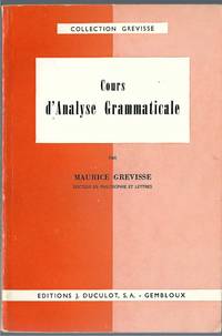cover of Cours d'Analyse Grammaticale des mots et des propositions