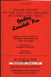 Spoiling Cannibals' Fun: Polish Poetry of the Last Two Decades of Communist Rule by Eds Stanislaw and Clare Cavanagh - Paperback - 1st Edition - 1991 - from citynightsbooks (SKU: 1981)