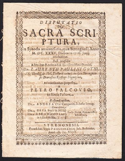 Disputatio de Sacra Scriptura, in synoda…