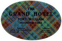 Baggage label for Grand Hotel.