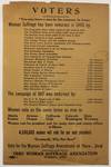 VOTERS. "YOU MAY KNOW A MAN BY THE COMPANY HE KEEPS." WOMAN SUFFRAGE HAS BEEN ENDORSED IN OHIO BY. . . VOTE FOR THE WOMAN SUFFRAGE AMENDMENT ON NOV. 3D