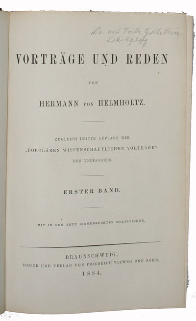 Vorträge und Reden. Zugleich dritte Auflage der "Populären Wissenschaftlichen Vorträge" des Verfassers. 2 Bde. (photo 2)
