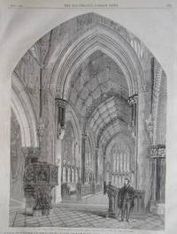 Wales: St Margaret&#039;s Church, Bodelwyddan, Near St Asaph. View of the Chancel. by Engraving - 1860