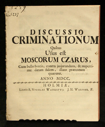 Discussio criminationum, quibus usus est moscorum…