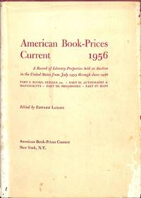Auctions July'55 - June'56. by AMERICAN BOOK PRICES CURRENT 1956 - Hardcover - from Frits Knuf Antiquarian Books (SKU: 16907)