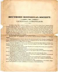 [LOST CAUSE] SOUTHERN HISTORICAL SOCIETY CIRCULAR