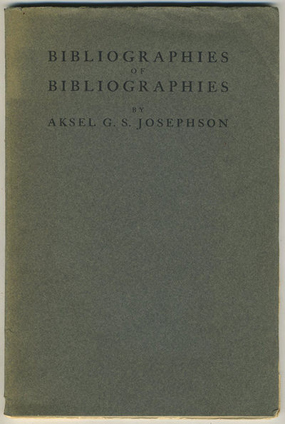 Bibliographies of bibliographies chronologically…