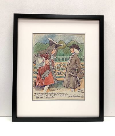 BAC, FERDINAND.Original Political Cartoon Signed. "What is the dictatorship of incompetence?