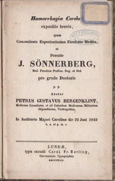 Hemorhagiæ Cerebri expositio brevis, quam…