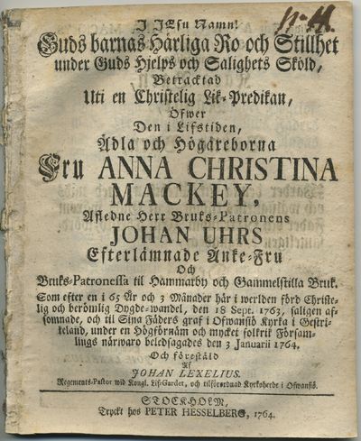 I Jesu namn! Guds barnas härliga ro och stillhet…