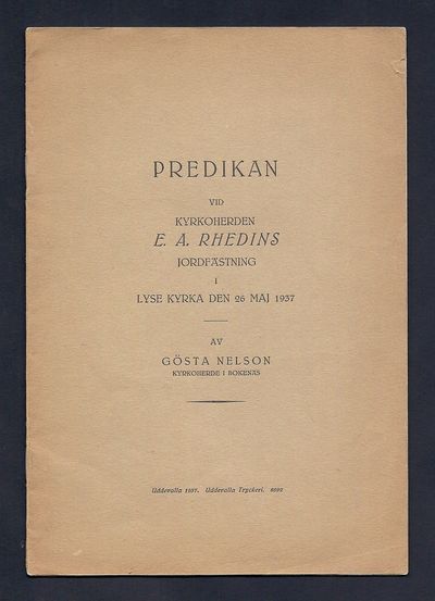 Predikan vid kyrkoherden E. A. Rhedins…
