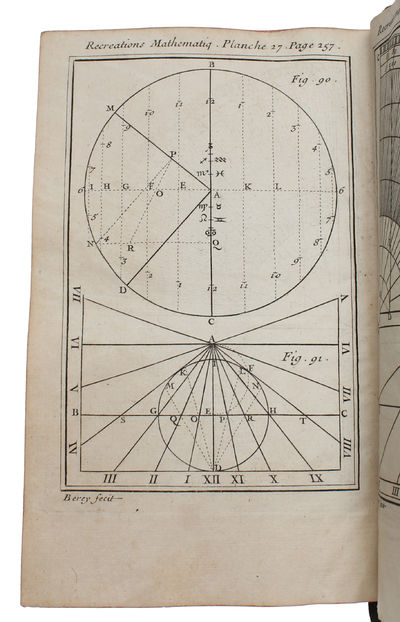 Recreations Mathematiques et Physiques, qui contiennent plusieurs Problêmes d'Arithmetique, de Geometrie, d'Optique, de Gnomonique, de Cosmographie, de Mechanique, de Pyrotechnique, & de Physique. Avec un Traité nouveau des Horloges Elementaires. ... - [FOUNDING THE GENRE "RECREATIONAL MATHEMATICS"] (photo 4)