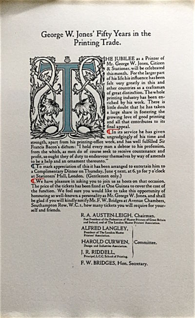 George W. Jones’ Fifty Years in the Printing Trade