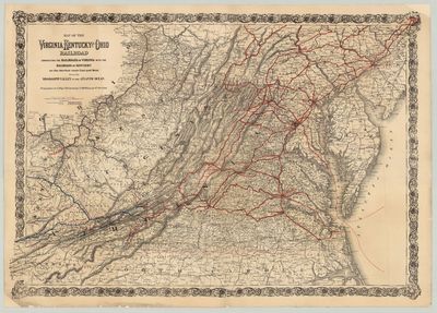 Map of the Virginia, Kentucky and Ohio Railroad Connecting the Railroads of Virginia With the Railroads of Kentucky on the Shortest Route East and West From the Mississippi Valley to the Atlantic Ocean