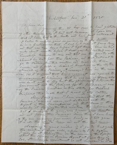 Autograph Letter Signed, New Hartford, New York, December 21, 1830, to Hon. Charles E. Dudley, Washington