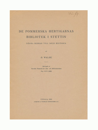 De pommerska hertigarnas bibliotek i Stettin.…