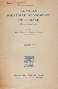 Histoire urbaine: Suède. Extrait. From Annales d’histoire économique et sociale.