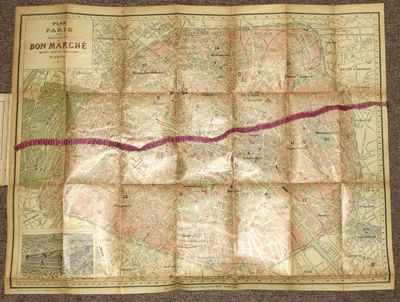 TRAVEL] [CITY PLAN] [FINDING RIBBON] [TRAVEL] SOUVENIR OF THE BON MARCHE: FOUNDED BY ARISTIDE BOUCICAUT