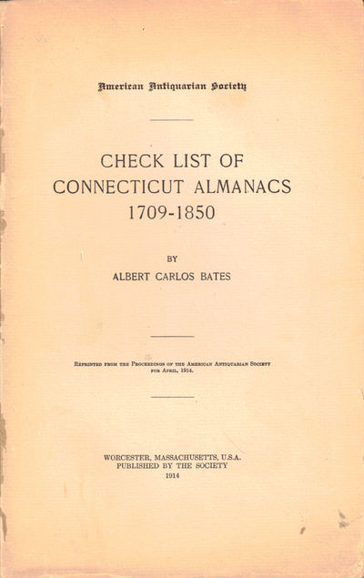 Check List of Connecticut Almanacs 1709-1850