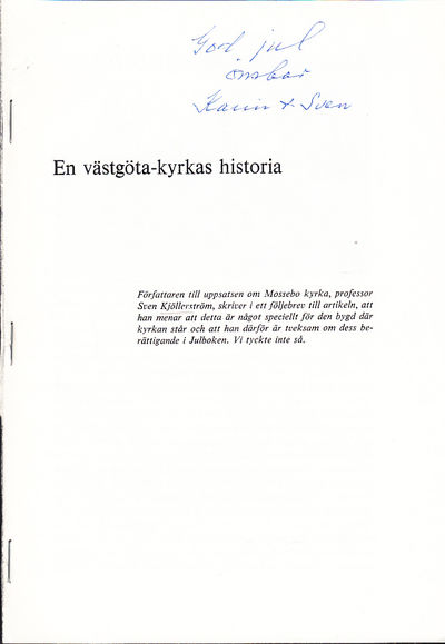 Mossebo kyrkas historia. (Föredrag vid…