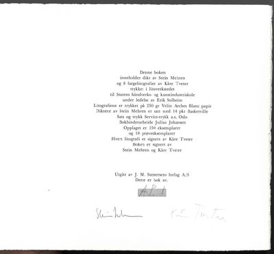 Flak av lyset. 8 litografier av Kåre Tveter. (photo 2)