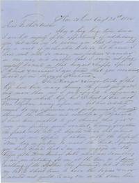 A Lengthy Letter Detailing Family in New Orleans and a Nearby Plantation and Discussing The Insurance Business and Current Affairs, 1854
