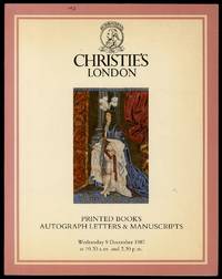 image of Christie's London: Printed Books Autograph Letters & Manuscripts, Wednesday 9 December 1987