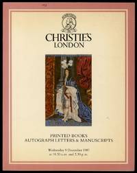 Christie's London: Printed Books Autograph Letters & Manuscripts, Wednesday 9 December 1987