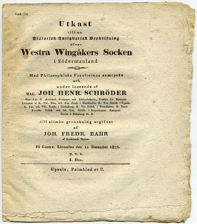 Utkast till en historisk-antiqvarisk beskrifning…