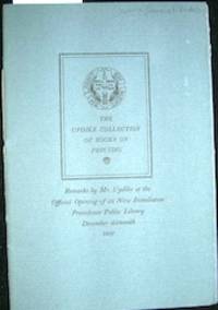 Address by Daniel Berkeley Updike at the Official Opening of the New Installation of the Updike Collection of Books by Updike, Daniel Berkeley, 1860-1941