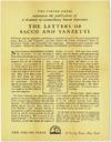 [Publisher's Prospectus for] The Letters of Sacco and Vanzetti