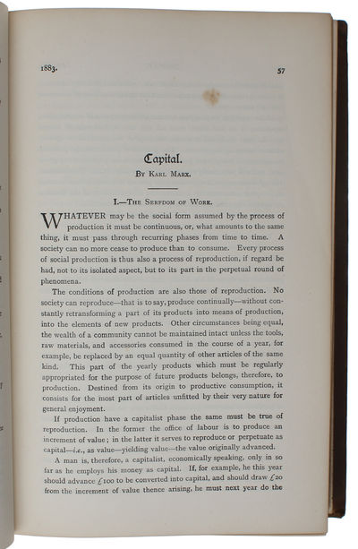Capital. I. - The Serfdom of Work. II. - The Lordship of Wealth. [In "To-Day: A Monthly Gathering of Bold Thoughts. Vol. I. May - September, 1883]. - [THE FIRST BRITISH TRANSLATION OF ANY PART OF "DAS KAPITAL"] (photo 3)