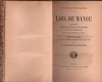 Lois de manou comprenant les institutions religieuses et civiles des indiens suivies d'une...