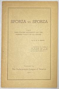 cover of Sforza vs. Sforza; the Free Italian Movement and the foreign policy of its leader