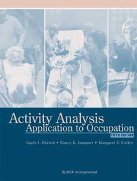 Activity Analysis: Application to Occupation