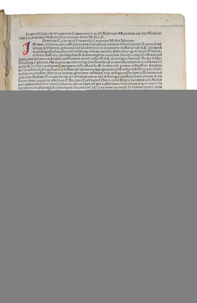 Epigrammata. Cum Domitii Calderini commentariis.  - [CALDERINI'S COMMENTARY ON MARTIAL'S EPIGRAMS] (photo 2)