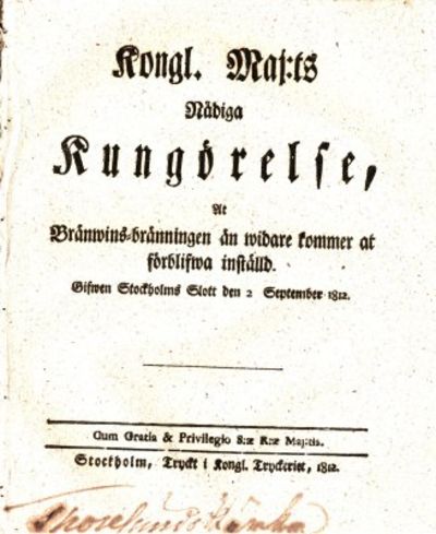 Kongl. Maj:ts Nådiga Kungörelse, At…