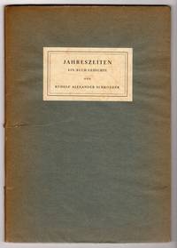 JAHRESZEITEN: EIN BUCH GEDICHTE by Rudolf Alexander Schroeder - Paperback - 1930 - from Champ & Mabel Collectibles (SKU: P6917)