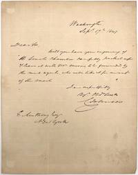 Letter Requesting Engraving of Senate Chamber from Noted American Photographer