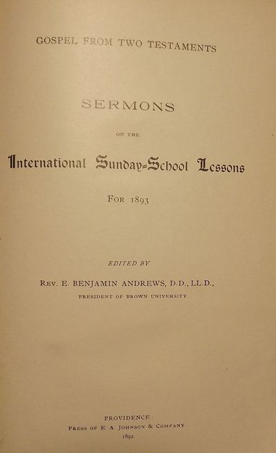 SERMONS ON THE INTERNATIONAL SUNDAY-SCHOOL LESSONS 1893