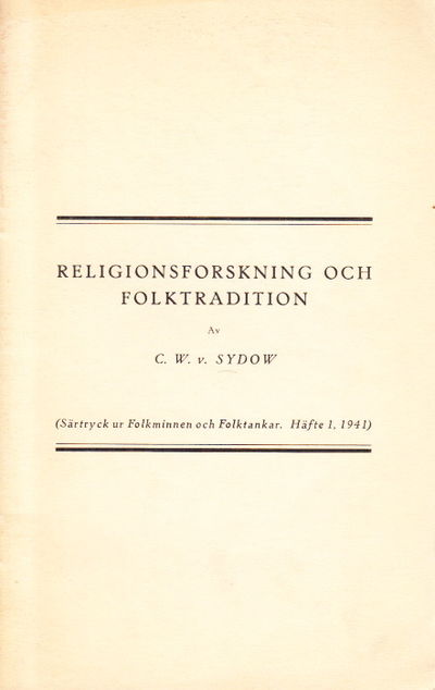 Religionsforskning och folktradition. Särtryck ur…