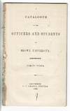 A catalogue of the officers and students of Brown University, 1852-53. First term