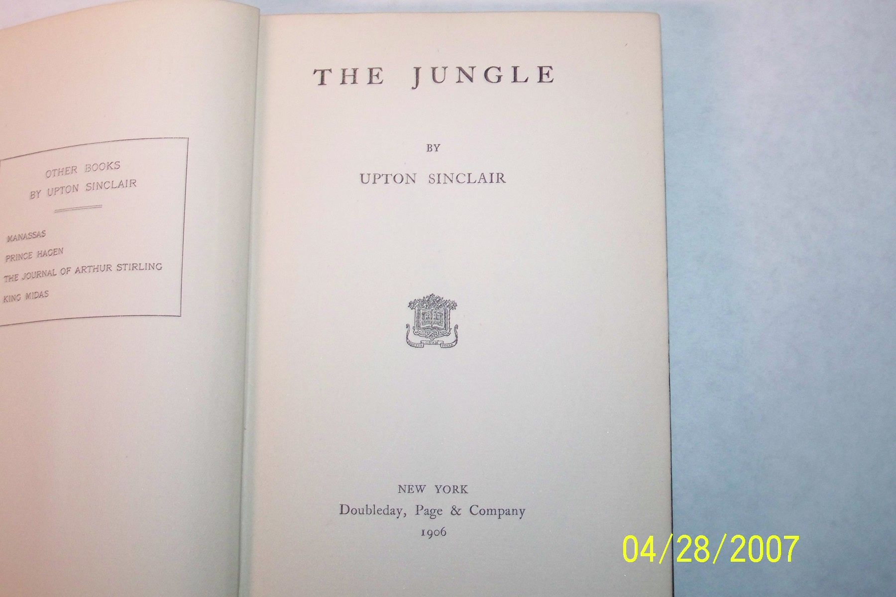 The Jungle by Upton Sinclair - 1st Edition - 1906 - from