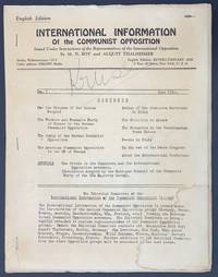 cover of International Information of the Communist Opposition. Issued under instructions of the representatives of the International Opposition. No. 3 (June 1930)