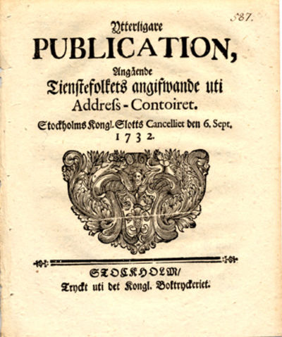 Ytterligare publication, angående tienstefolkets…