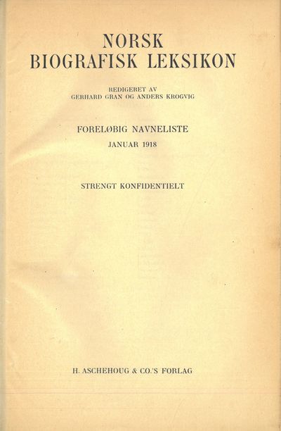 Redigeret av Gerhard Gran og Anders Krogvig.…